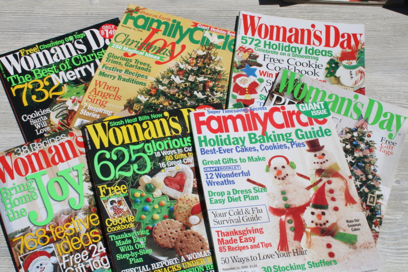 photo of vintage Y2K Woman's Day & Family Circle Christmas magazines lot, baking, holiday recipes, ads!  #1